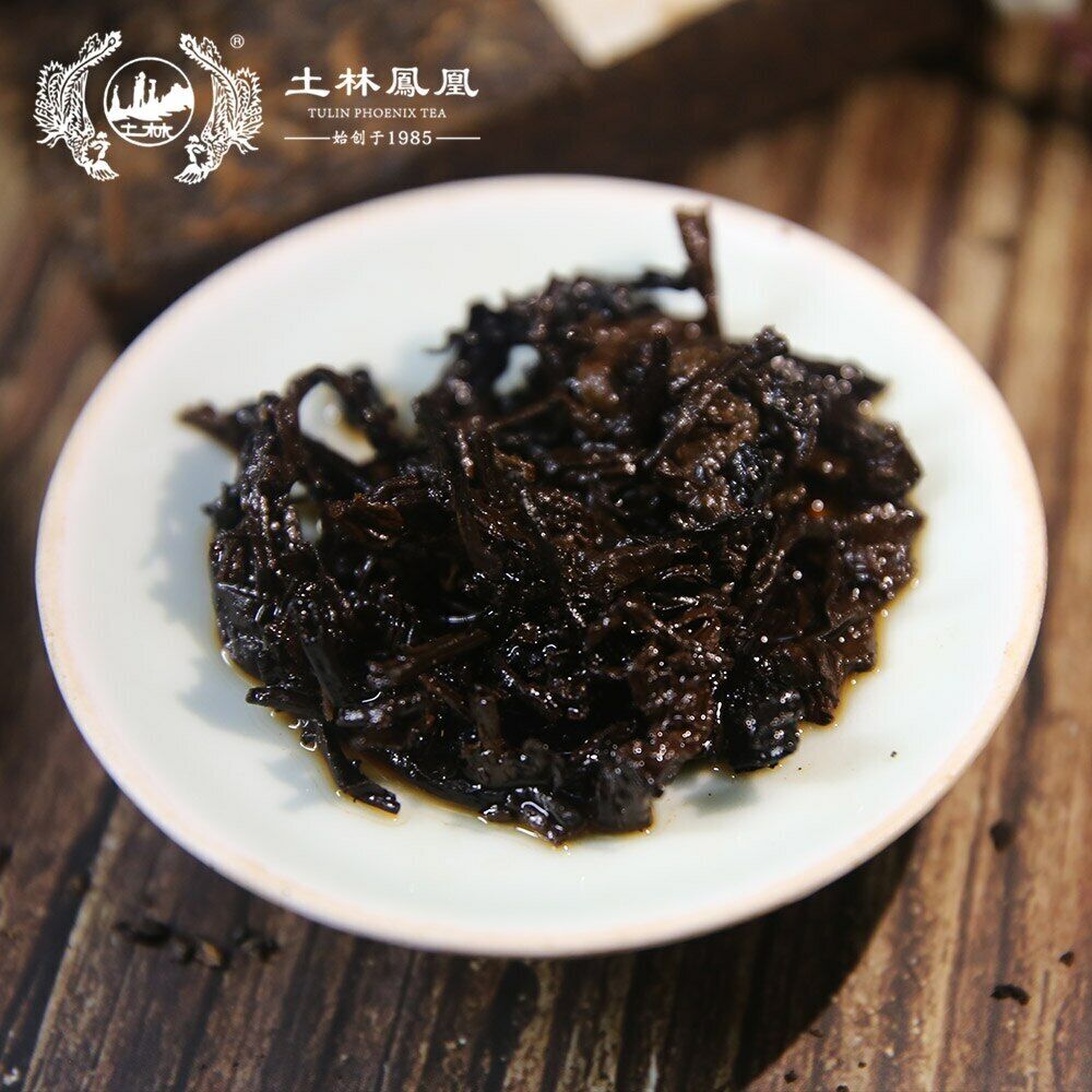 HelloYoung TuLin Fenghuang Yunnan Fenghuang Brand Shu Puer Tea Brick Ripe Puerh 100g