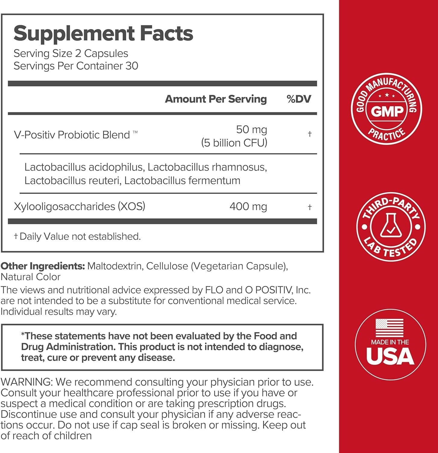 URO Vaginal Probiotics Women pH Balance with Prebiotics & Lactobacillus