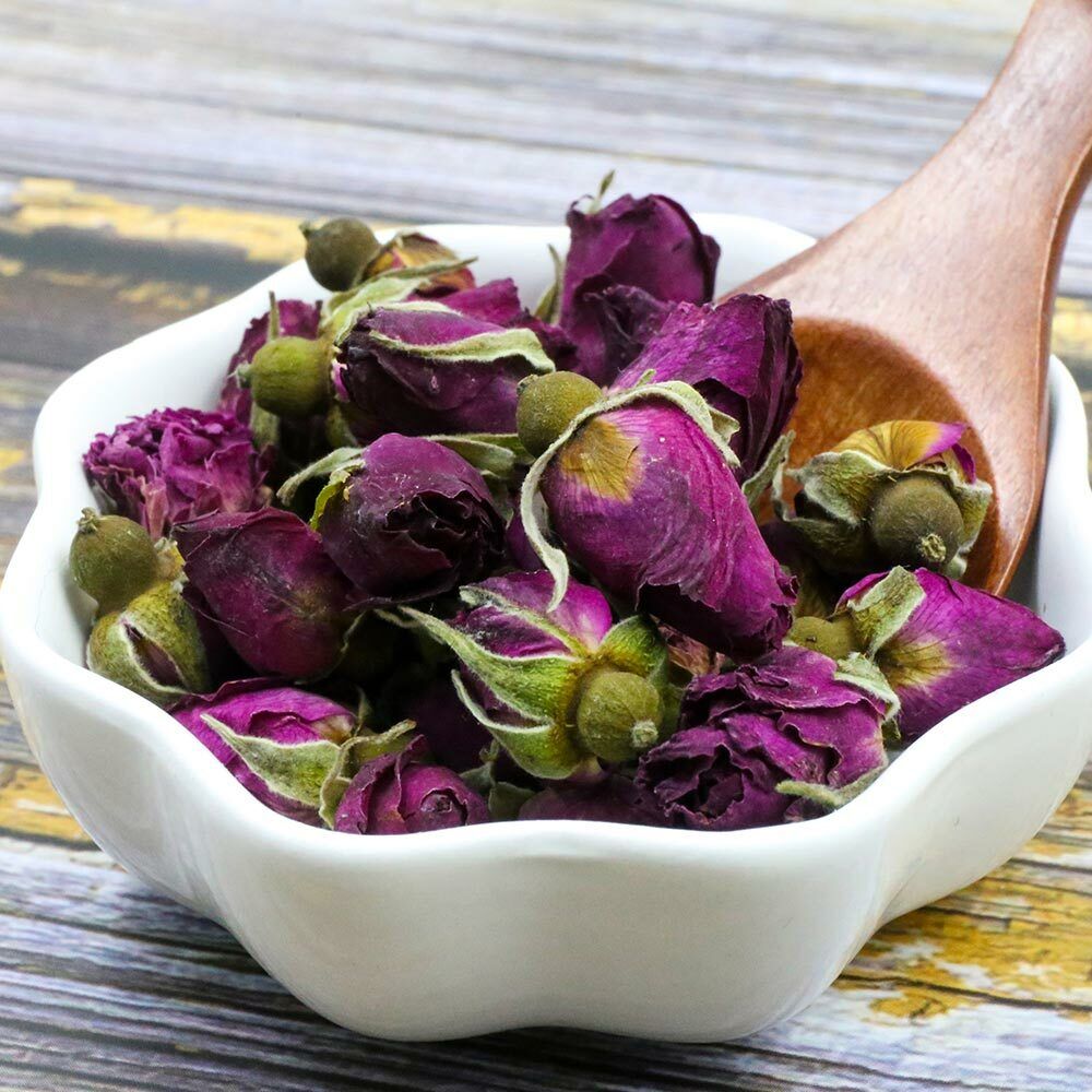 HelloYoung Chinese Tea Purple Rosebud Rose Buds Dried Flower Floral Herbal Tea Secondary image
