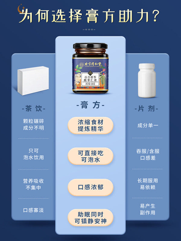 TongRenTang Lily Poria Sour Date Seed Paste 同仁堂百合茯苓酸枣仁膏180g/罐 代用膏 养生膏 NEW