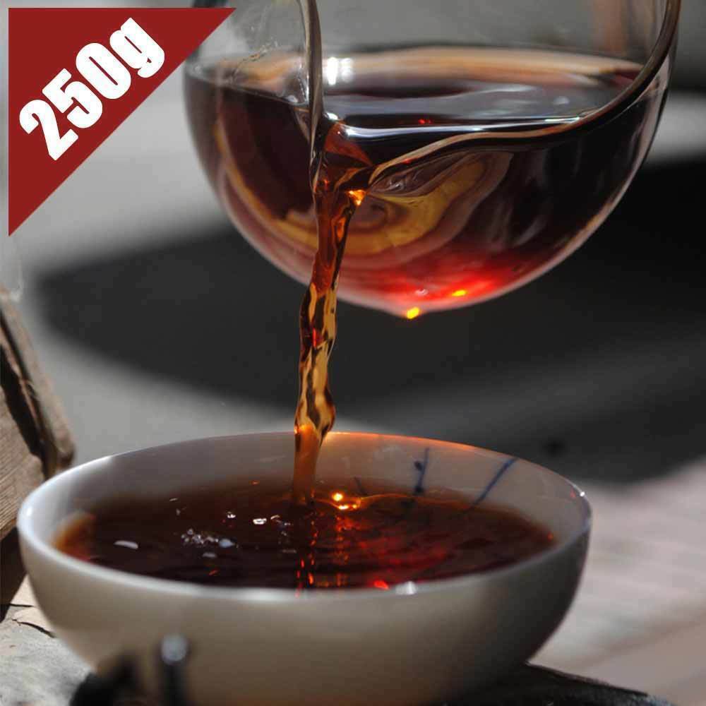 HelloYoung Menghai 7562 Ripe Puer Chinese Shu Pu'er Brick Pu-erh 250g Bamboo Leaf Pack