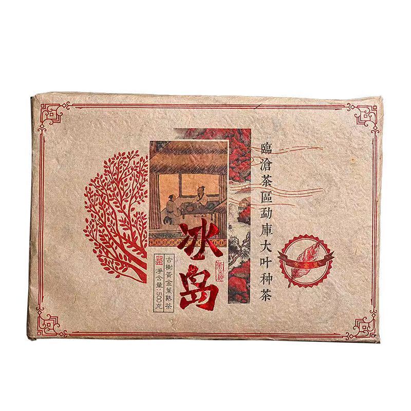 500g Pu-erh Ripe Tea Brick Iceland Old Tree Cooked Pu'er Tea Yunnan Pu-erh Tea