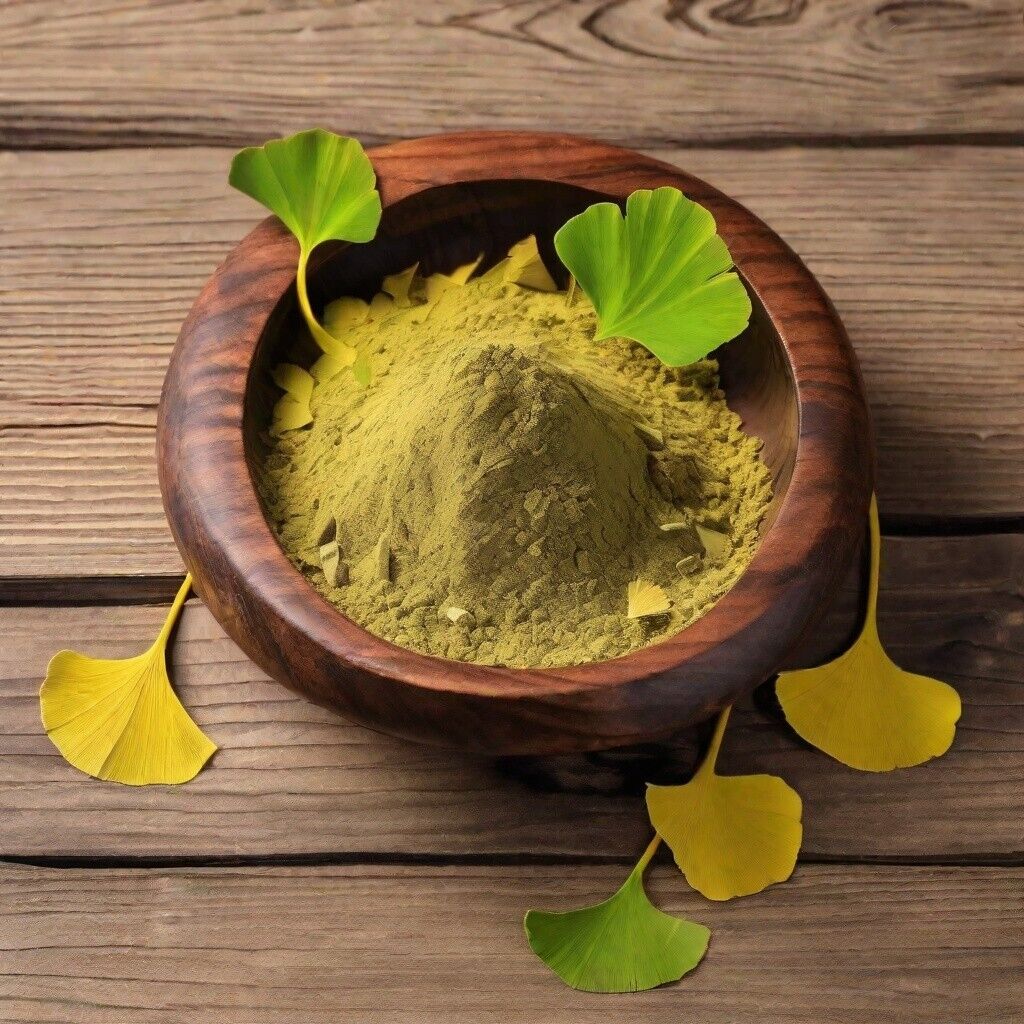 Ginkgo Leaf Powder Organic Ginkgo biloba 100% Pure Nootropic Tinnitus Memory 1oz
