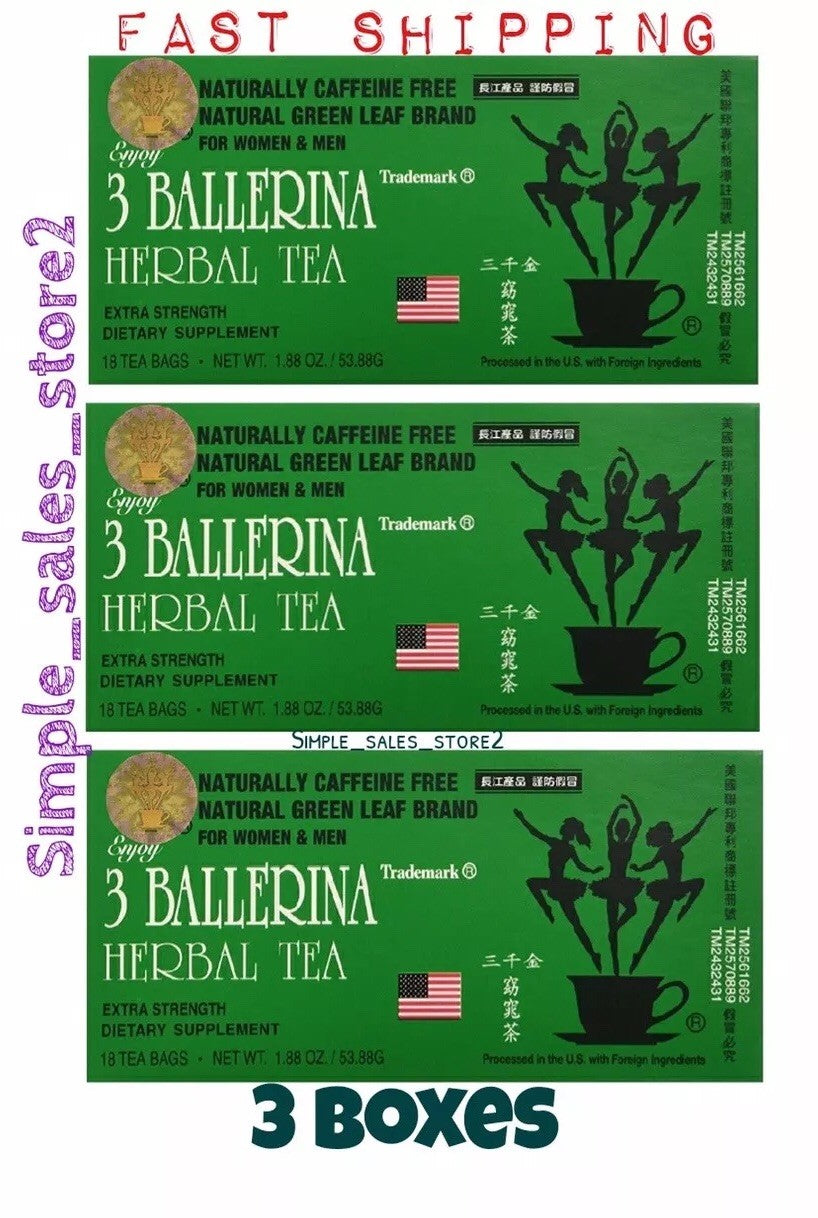 Herbal Dieter's Tea 18-Bags 3 Boxes - 3 Ballerina Extra Strength Main image