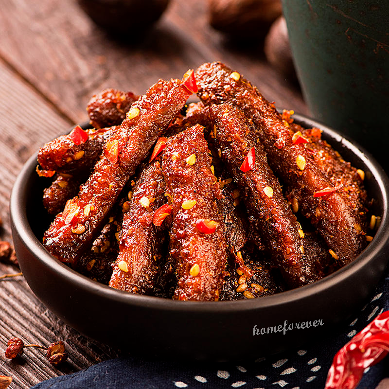4 Bags  Chinese Food Snack Specialty Spicy Beef Snack