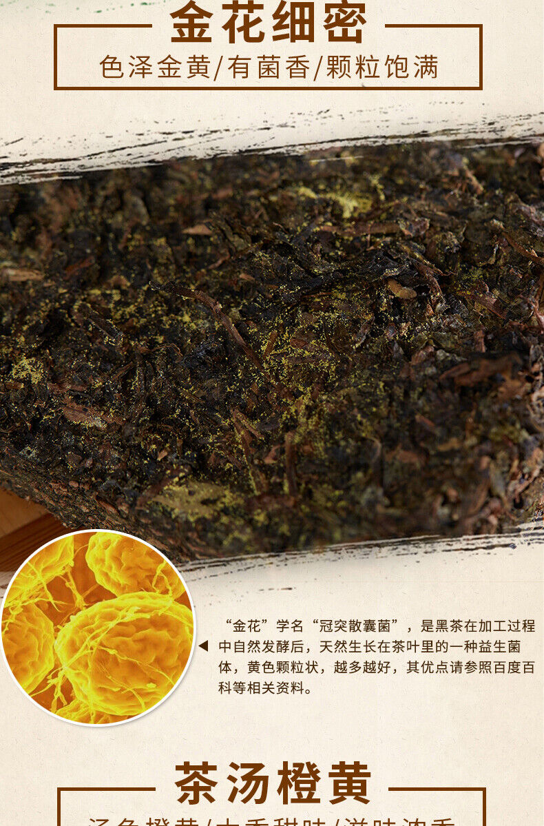 HelloYoung Hunan Fu Tea Fucha Special Made Yiyang Anhua Dark Tea Hei Cha Fu Brick Tea 300g