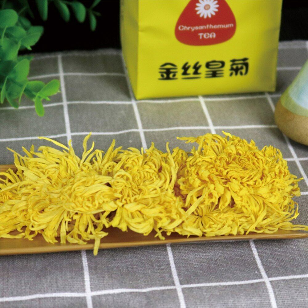 HelloYoung 50pcs Chinese Blooming Tea Golden Chrysanthemum Dried Flower Tea for Weight Lose