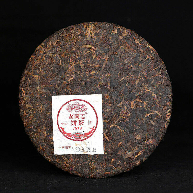 HelloYoung 2019 Haiwan Lao Tong Zhi Old Comerade 7578 Ripe Puer Pu'er Pu-erh Tea Cake 357g