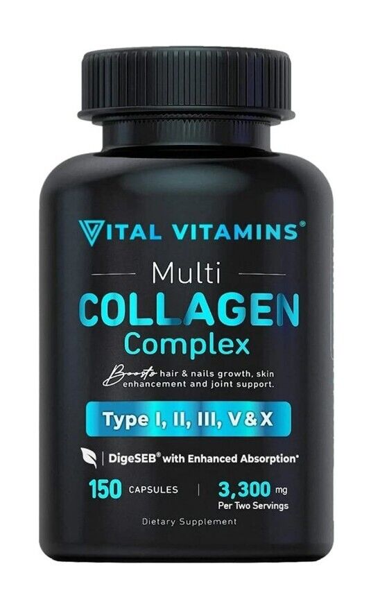 Vital Vitamins Multi Collagen Complex - Type I, II, III, V, X, Grass Fed, Secondary image