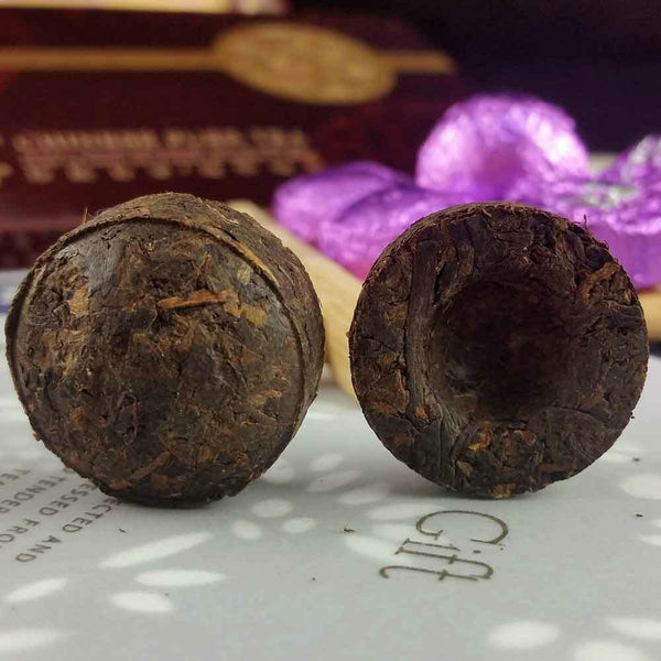 HelloYoung /Jasmine Mini Tuocha Ripe Puer, Delicate Box Pack Shu Puerh Tea 75g