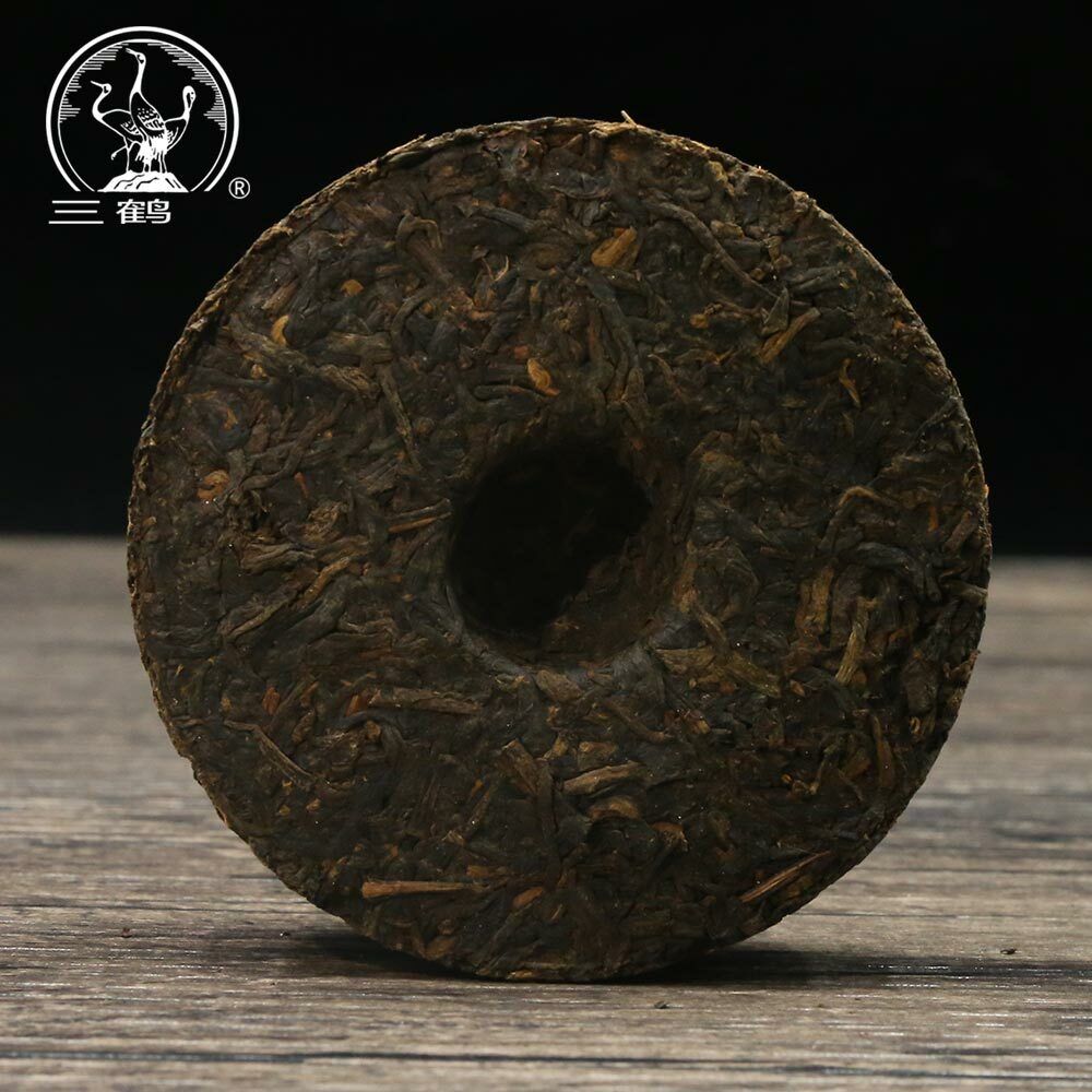 HelloYoung Three Cranes Sanhe "0207" Liu Bao Tea Cake Dark Tea Heicha 100g