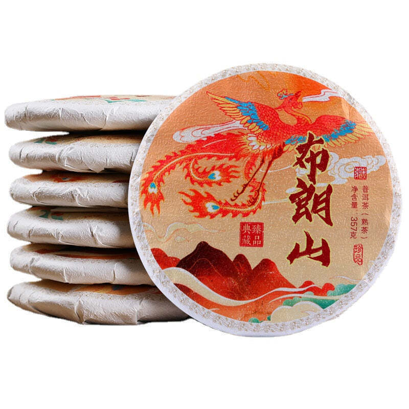 357g Bulang Mountain Ripe Puerh Tea Cake Yunnan Ancient Tree Pu-erh Cooked Tea Main image