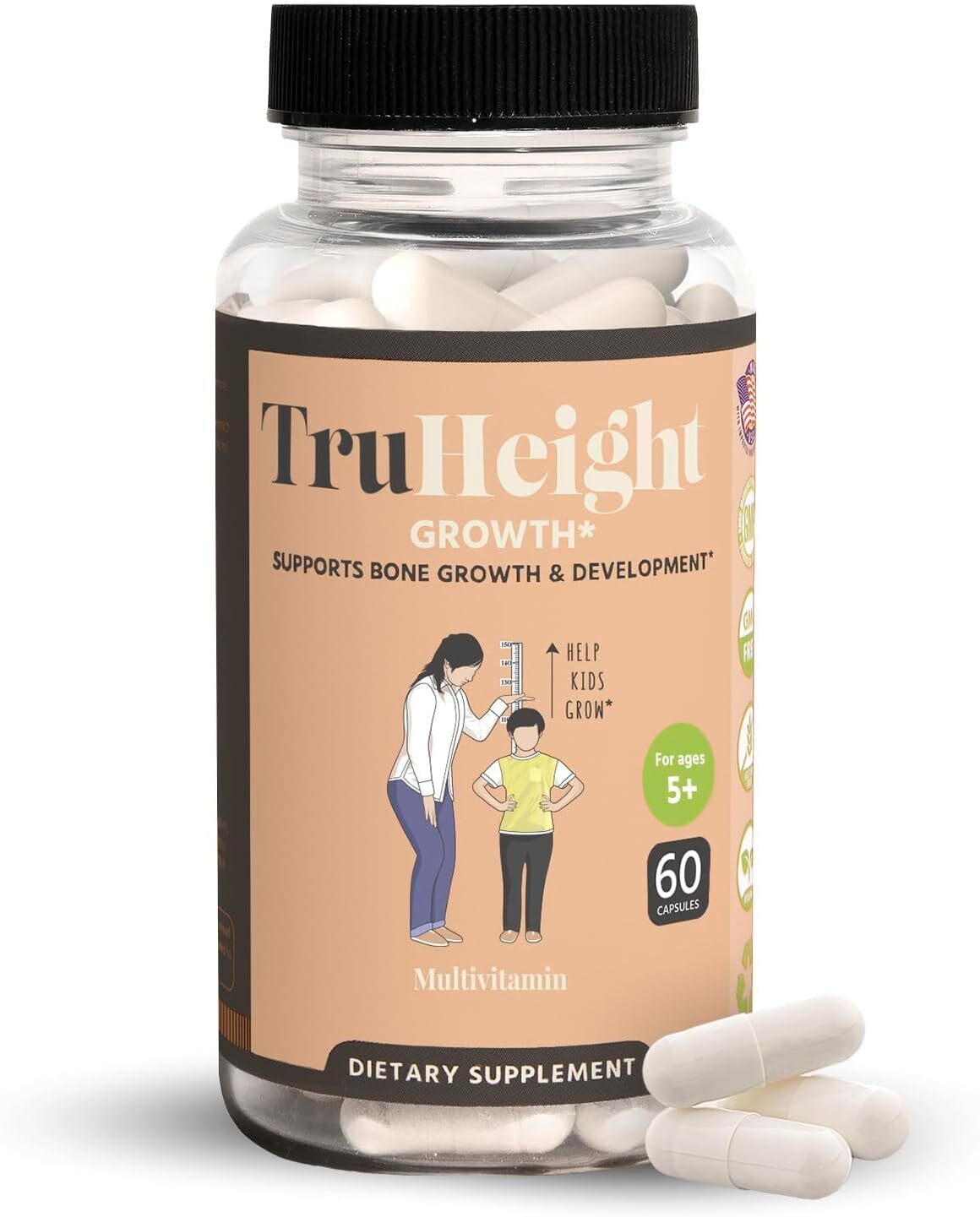 Natural Height Growth Supplement für Kinder & Jugendliche 60 Kapseln