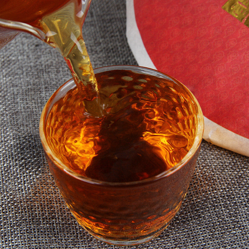 357g Red Black Tea Cake  Yunnan Old Tree Black Chinese Tea Dianhong Feng Qing