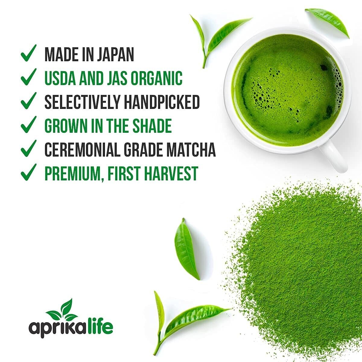 HelloYoung 100% Pure Ceremonial Japanese Matcha Green Tea Powder, Organic nonGMO Vegan, 80g Main image