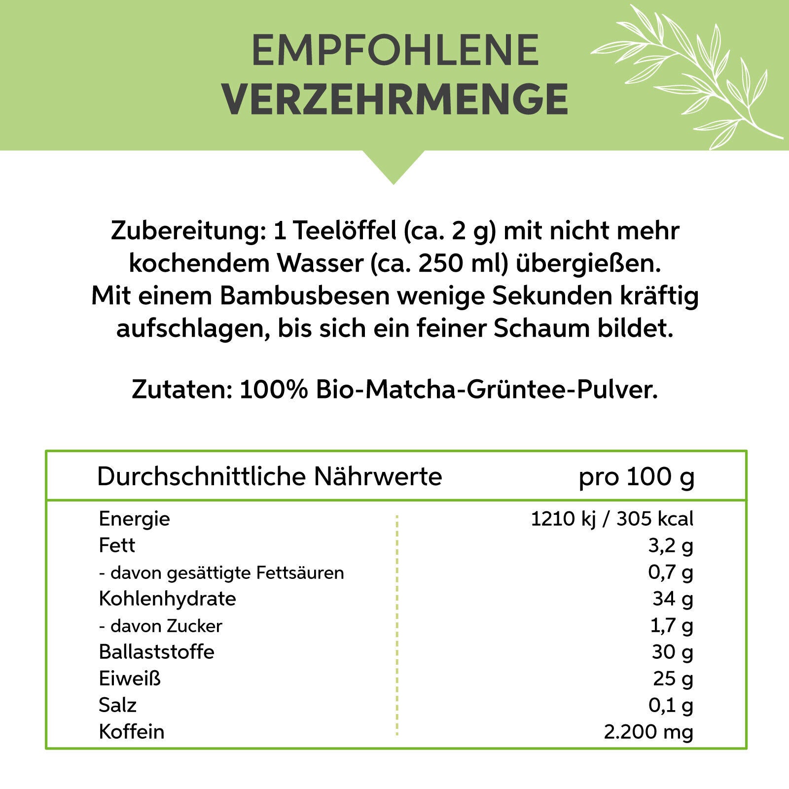 Bio Matcha Pulver Tee 50g | Premium Matchapulver | 100% ohne Zusätze | Grüntee Main image