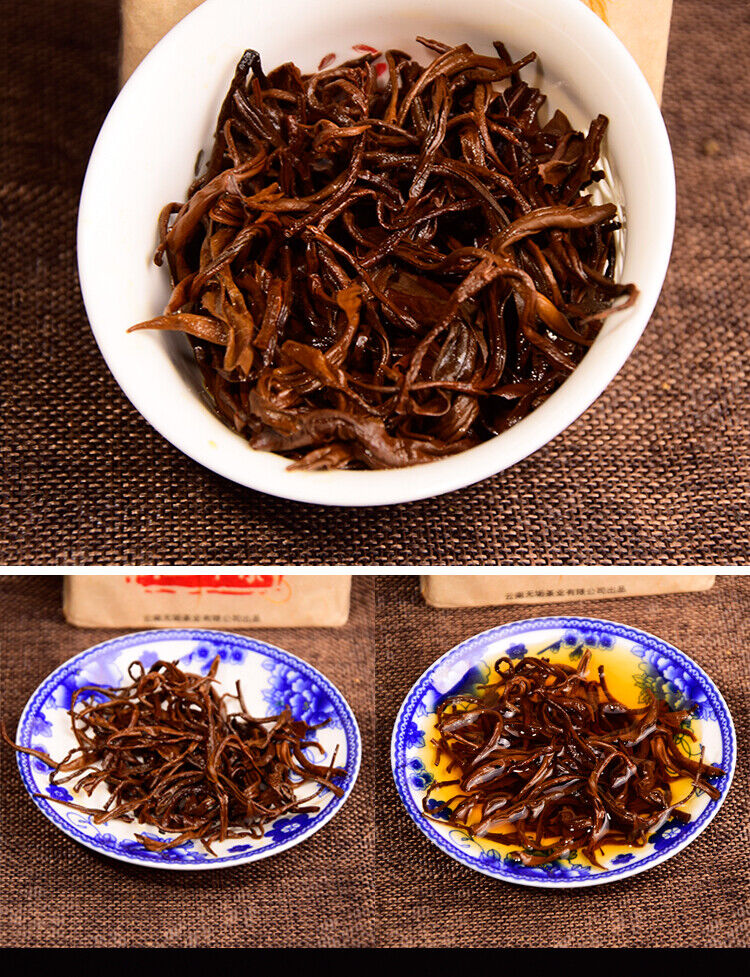 HelloYoung Tea400 Years Ancient Tree Golden Buds Dian Hong Yunnan Black Tea Brick Red Tea 250g