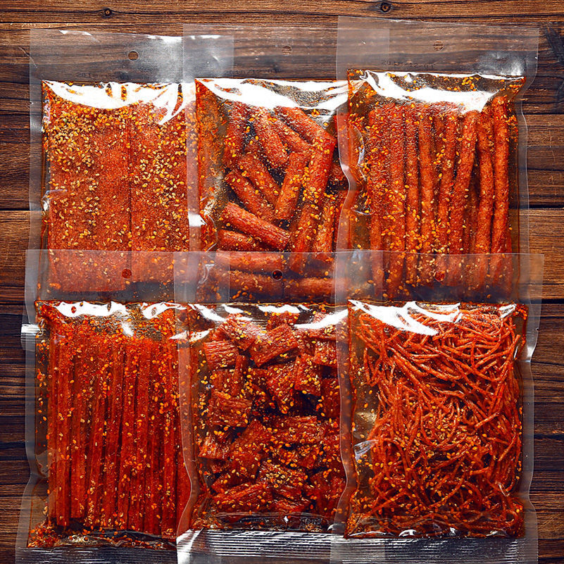 70g*4bags Mixed flavors Spicy snacks big spicy slices Chinese handmade snacks Main image