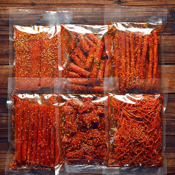 70g*4bags Mixed flavors Spicy snacks big spicy slices Chinese handmade snacks