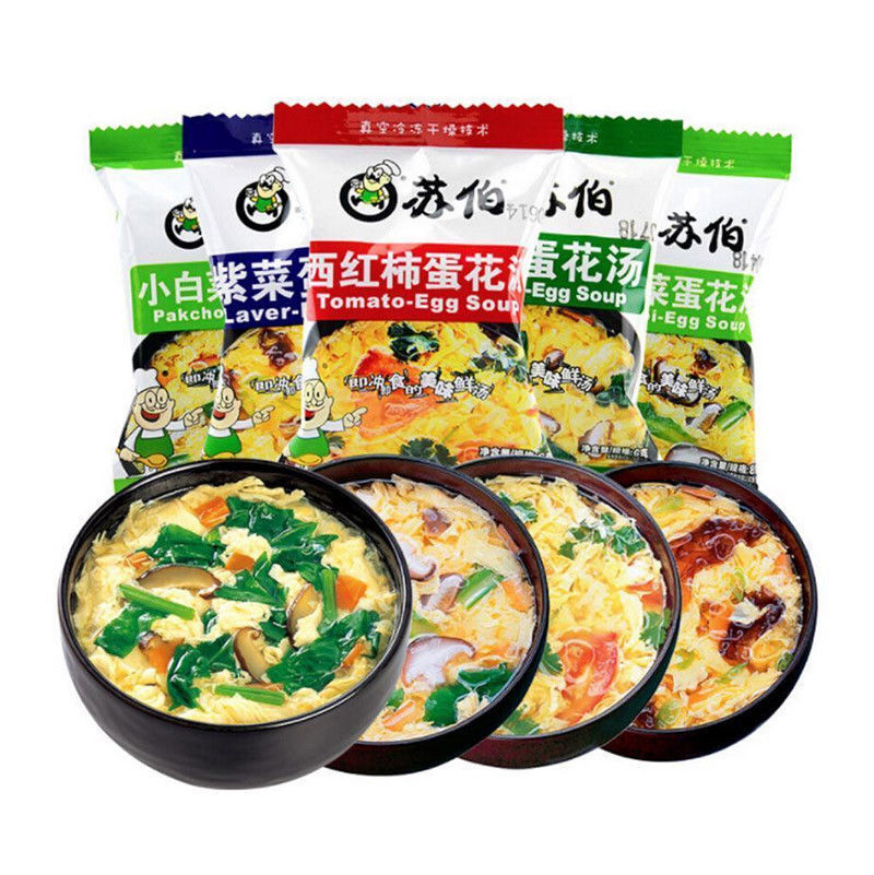 Instant Vegetable Egg Soup Fast Food Different Tastes New Delicious Health Food Secondary image