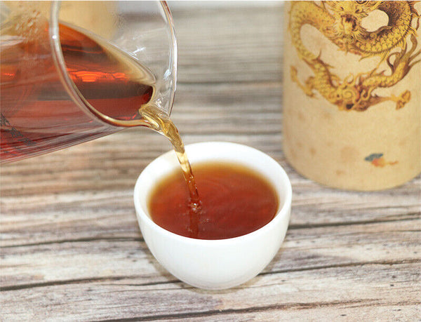 HelloYoung China Tea Ripe Puer Gongting Palace Pu'er Cooked Tea Loose Tea 150g Tin