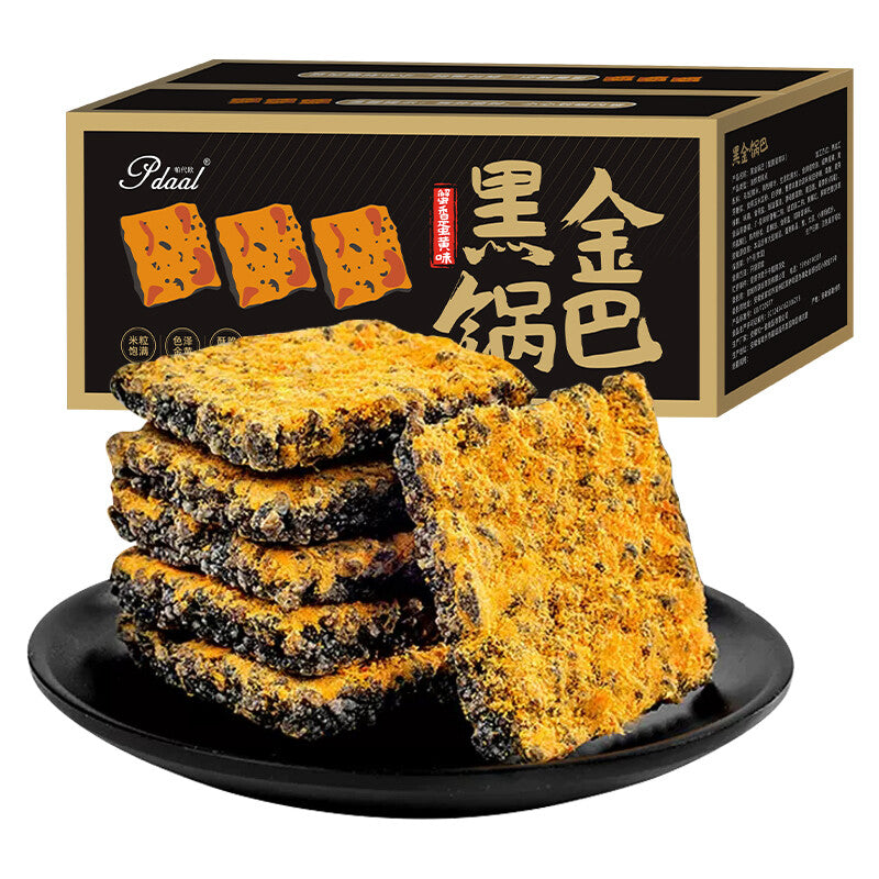 250g Crab Flavored Egg Yolk Rice Crust Glutinous Rice Black Gold GuoBa Snacks Main image