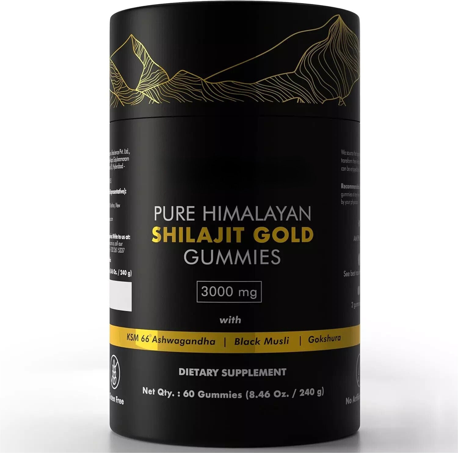 Pure Himalayan Shilajit Gummies Immune Support with Ashwagandha & Chaga Mushroom