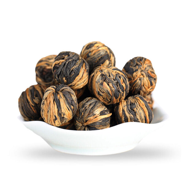 HelloYoung TeaOrganic Dian Hong Blooming Tea Ball Dragon Pearl Handmade Yunnan Black Tea 250g