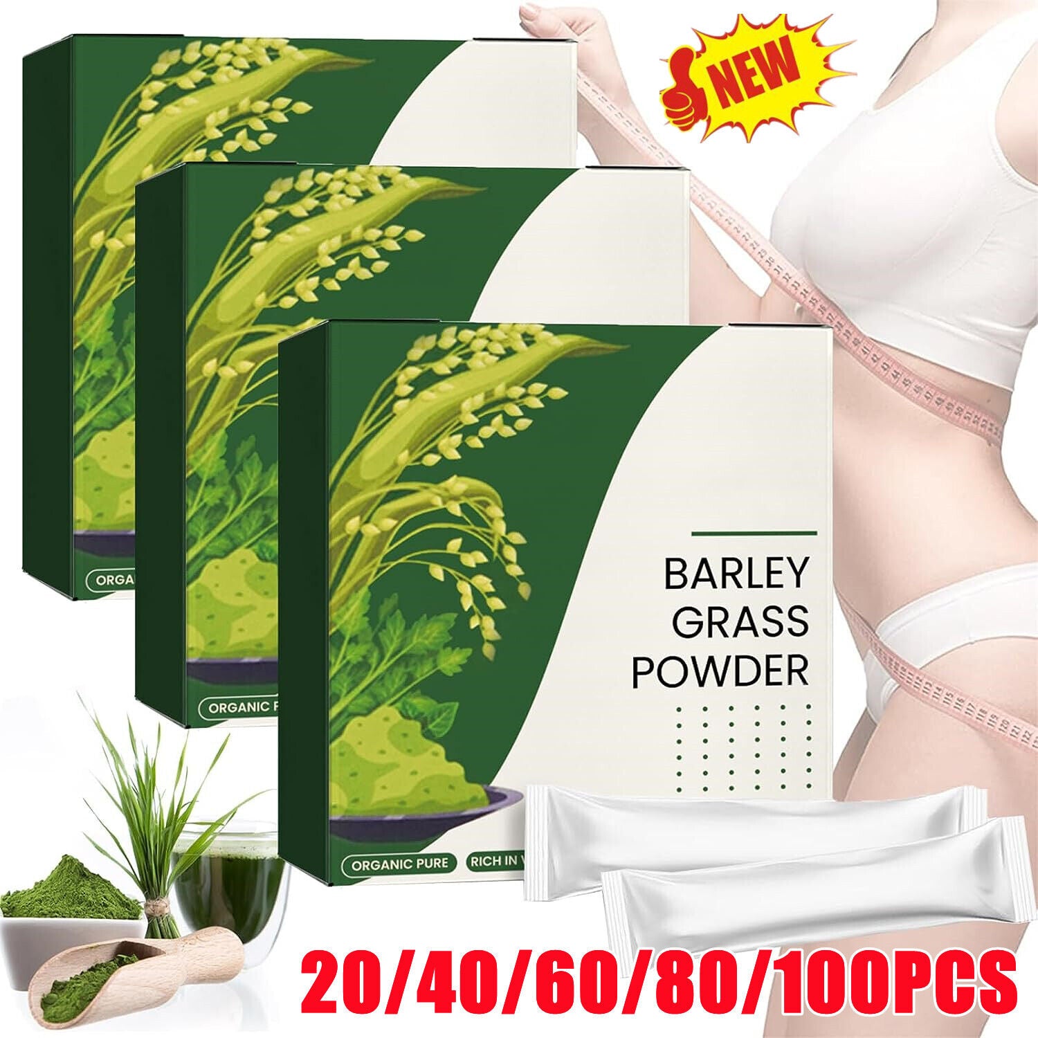 20/40/60/80/100X HELLOYOUNG Barley grass powder 100% Pure & Organic Secondary image