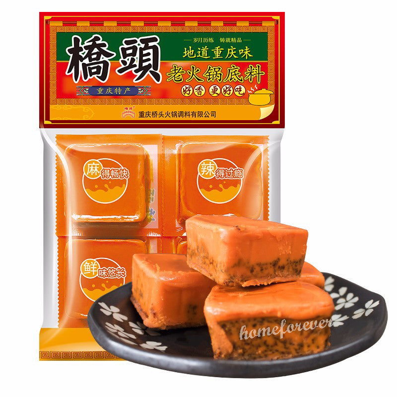 360g Qiaotou Spicy Hot Pot Base Mini Huoguo Chinese Food 桥头单人火锅底料宿舍夜宵 麻辣醇香 内含4小块 Main image