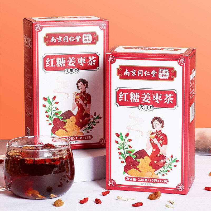 同仁堂六合乾坤红糖姜枣茶养生茶 原料装姜枣茶180g TongRenTang Brown Sugar Ginger Jujube Tea Health tea Main image