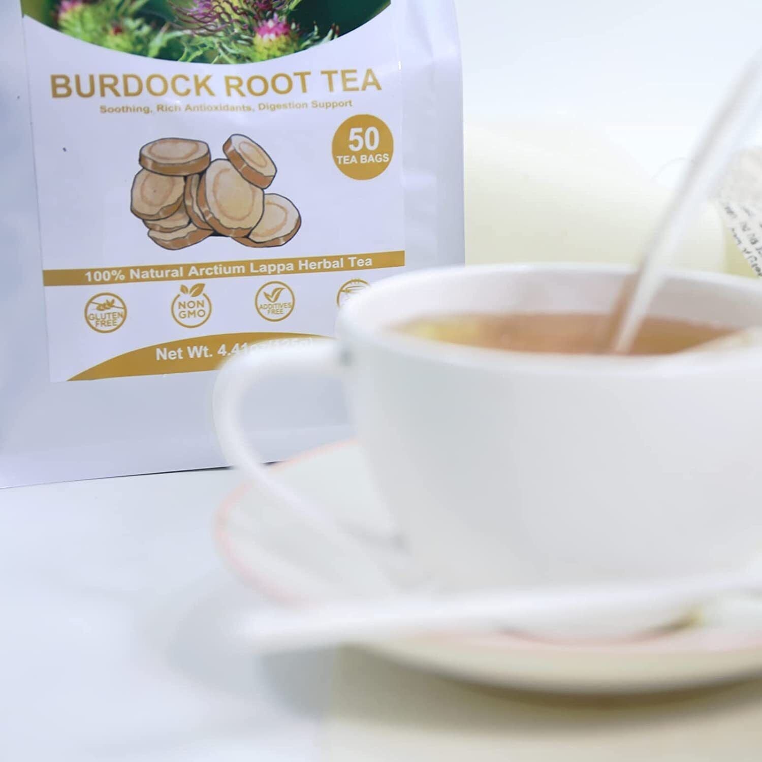 HelloYoung TEARELAE Burdock Root Tea 2.5g x 50 Count Natural Burdock Root Tea Bags