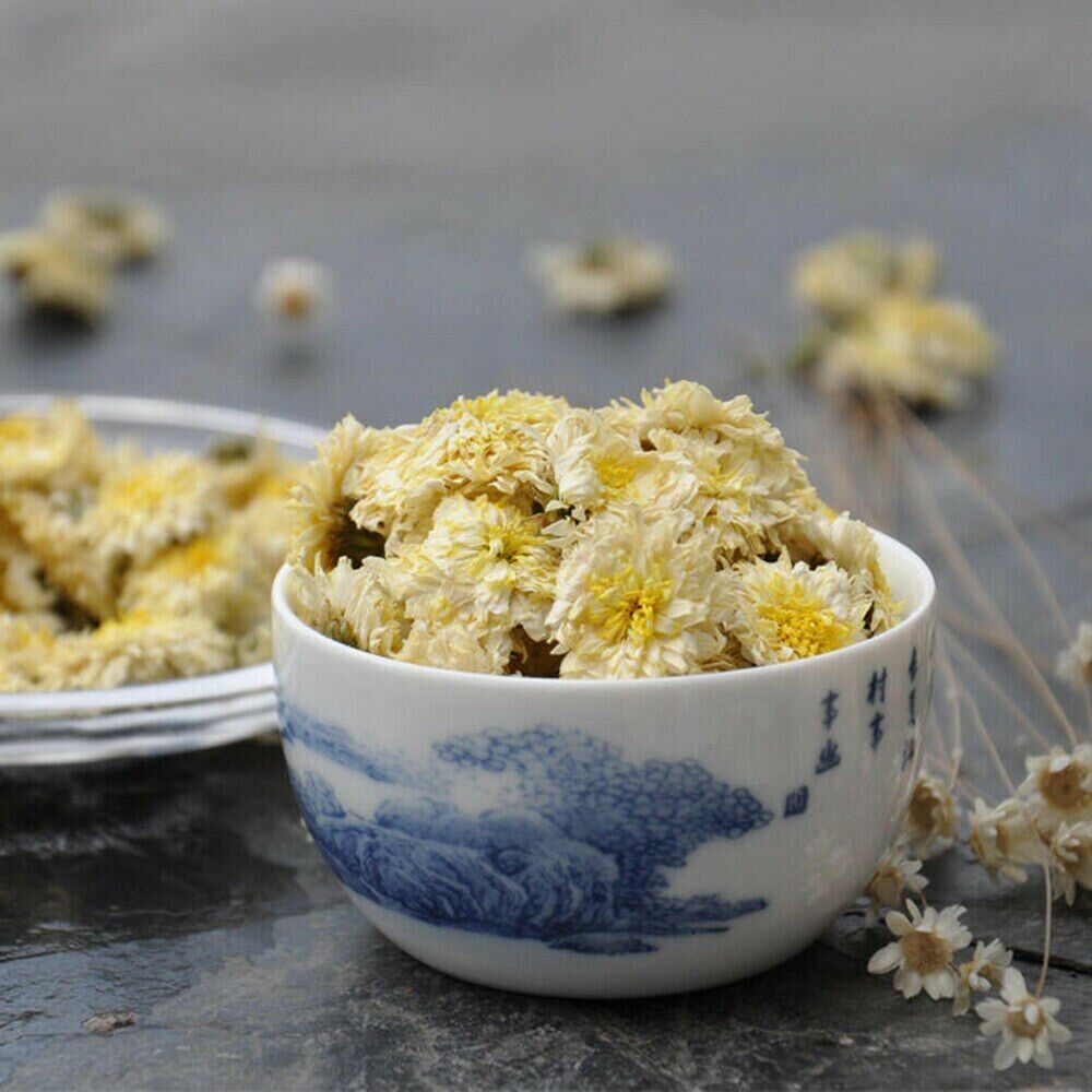 HelloYoung Organic Premium Huang Shan Tribute White Chrysanthemum Tea Dried Flower Tea 250g