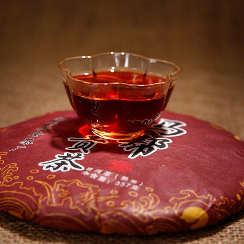 HelloYoung Ji Shun Hao Ma Bang Tribute Tea Puerh Tea Cake Ripe 357g Puer Cooked Black