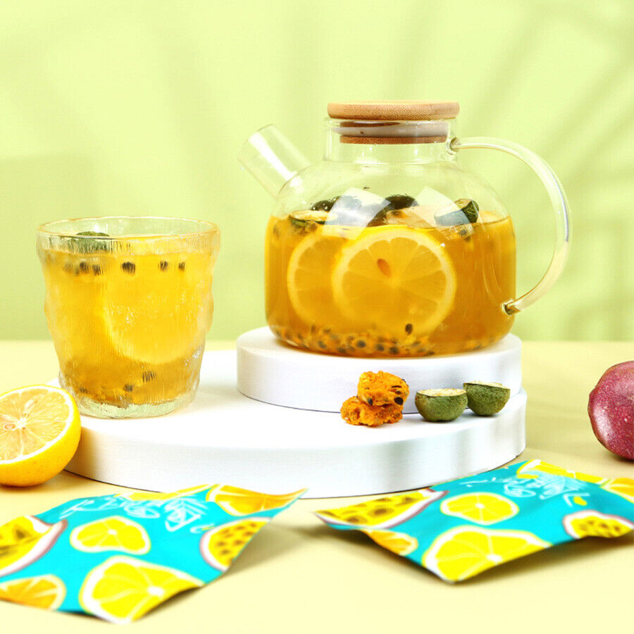 HelloYoung 5pcs Chinese Dried Fruit Tea Teabags with Kumquat Passion Fruits Lemon Tea Bag