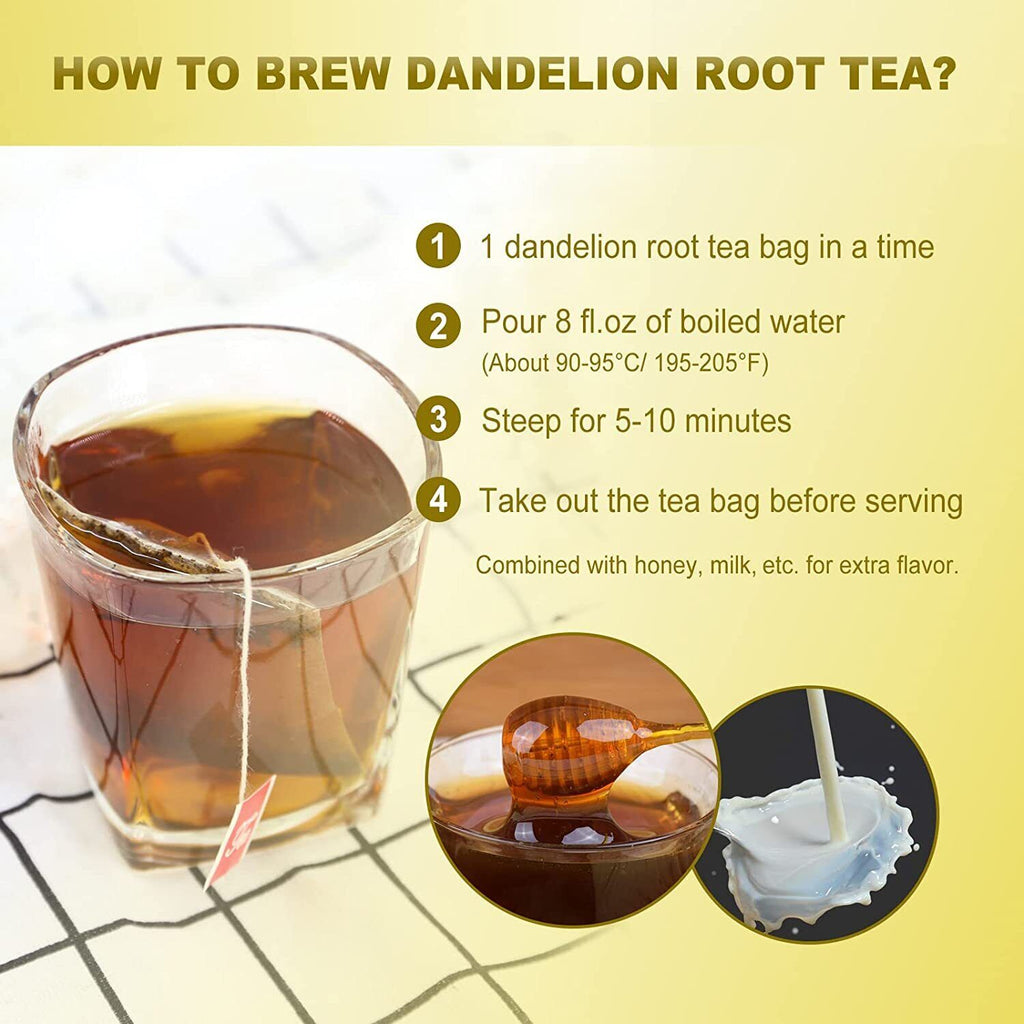 HelloYoung FullChea - Dandelion Root Tea Bags, 40 Teabags, 2.5g/bag