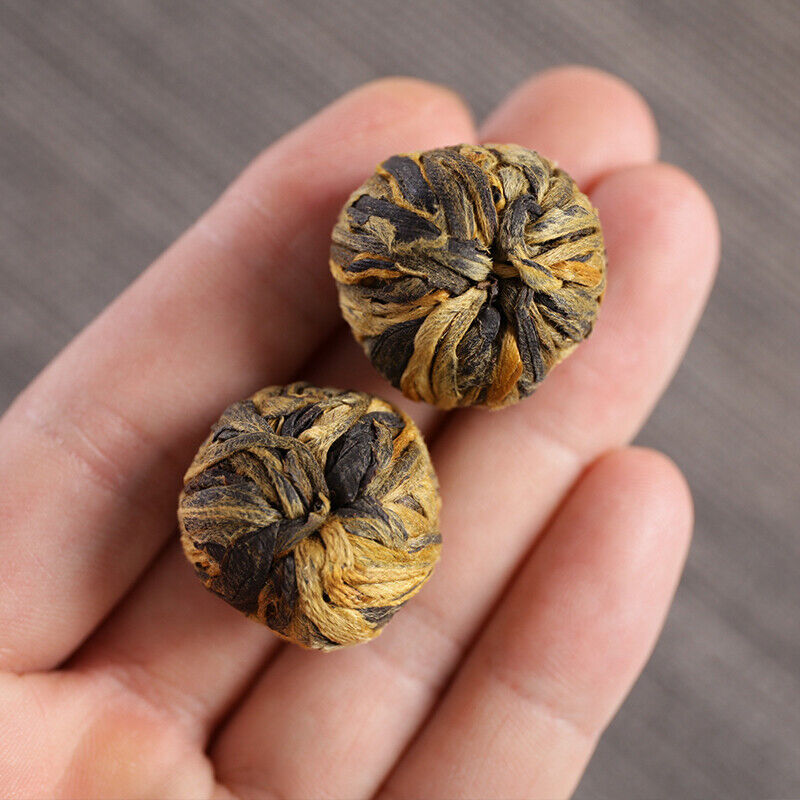 HelloYoung TeaOrganic Dian Hong Blooming Tea Ball Dragon Pearl Handmade Yunnan Black Tea 250g