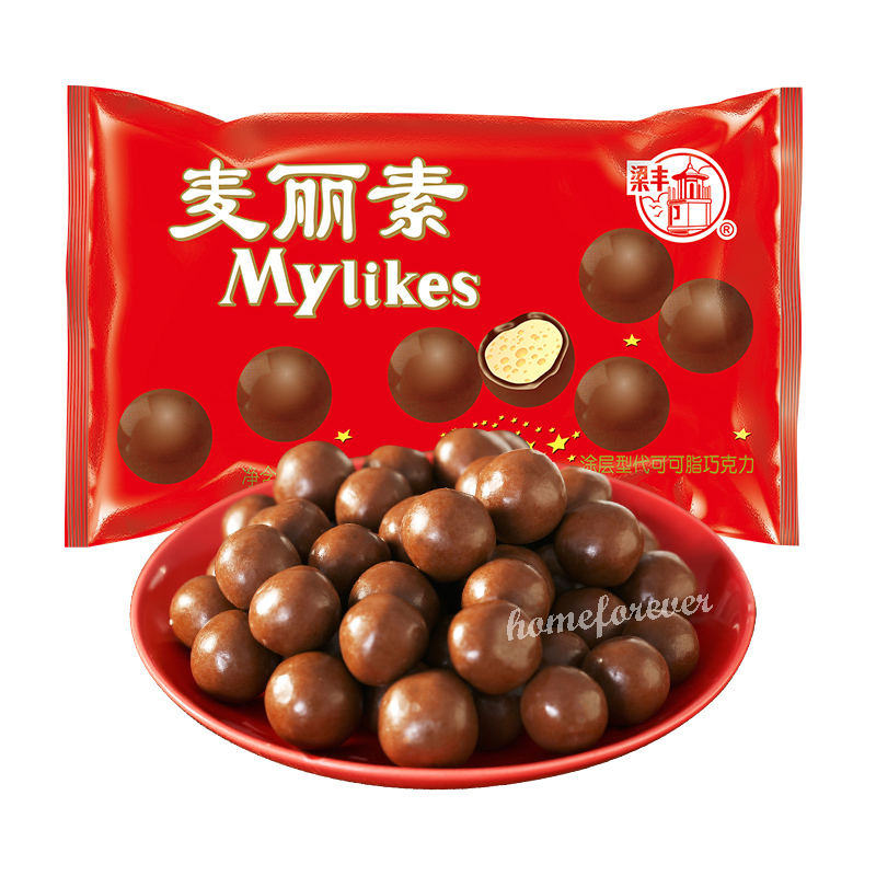 24 Bags x 25g Liangfeng Mylikes Chocolate Chinese Snack Food 梁丰麦丽素夹心巧克力零食 Main image