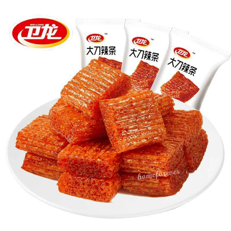 200g Weilong Chunk Hot Strips Slice Latiao Chinese Weilong Snack 卫龙大刀辣条 Main image
