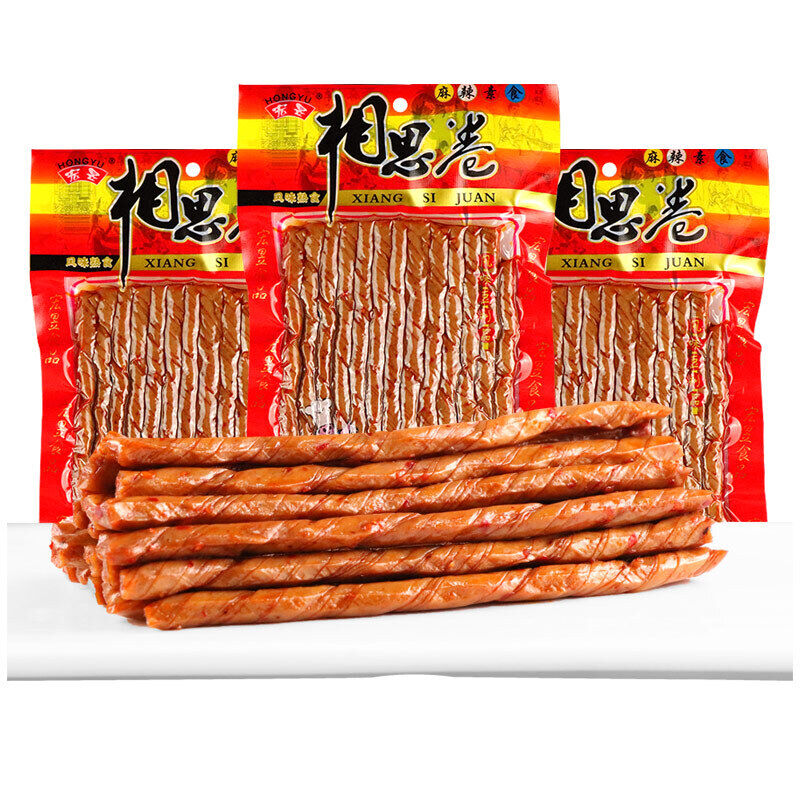 120g/bags XiangSiJuan Spicy strips Spicy bean tendon strips 老式豆筋条 豆皮卷辣条 Main image