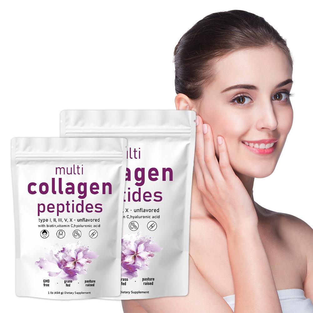 Multi Collagen Peptides Powder Hydrolyzed Protein Peptides (Type I,II,III,V,X)