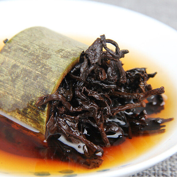 HelloYoung Year Supreme Bamboo Bingdao Ancient Pu'er Puerh Tea Yunnan Puer Ripe 500g