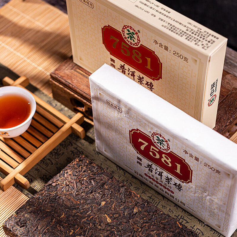 China Tea Yunnan 7581 Ripe Puer Tea Brick Shu Pu-erh Tea Brick 250g Box Secondary image