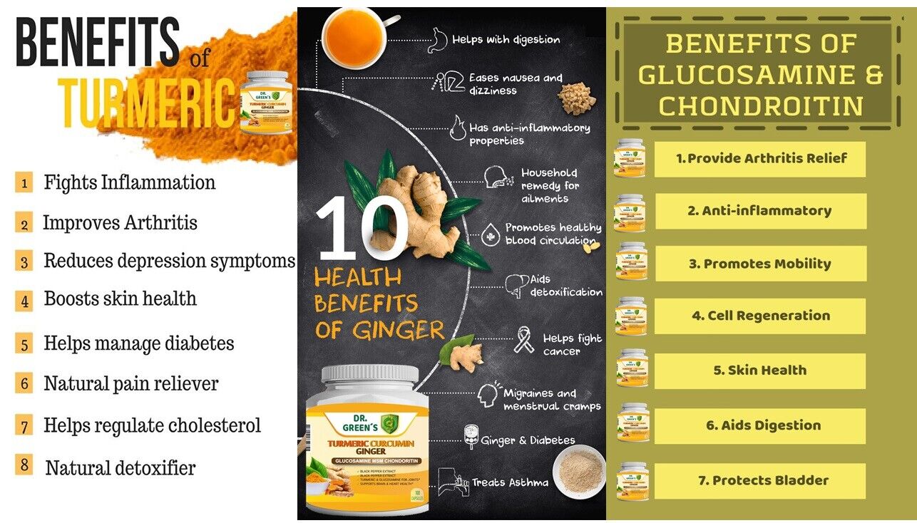 Turmeric Curcumin with Ginger and Bio pepper 2600mg Triple Strength Capsules 120