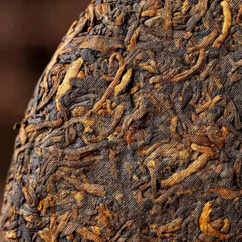 357g Yunnan Puerh Ripe Tea Golden Bud Cooked Pu-erh Tea Cake Old Pu'er Black Tea