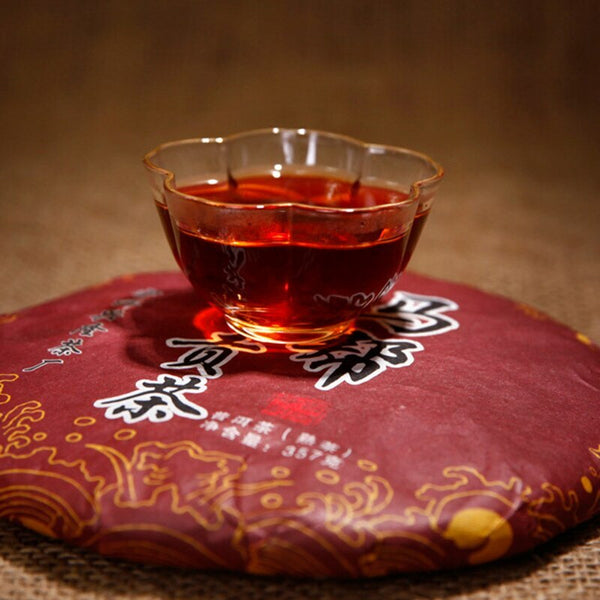 357g Puer Cooked Black Ji Shun Hao Ma Bang Tribute Tea Puerh Tea Cake Ripe