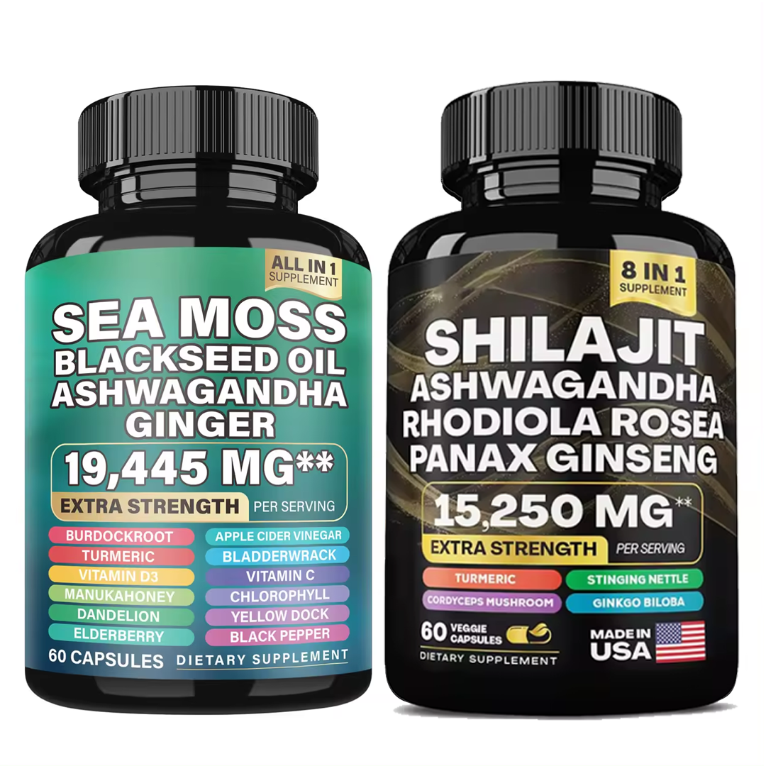 Sea Moss & Shilajit (Black Seed Oil, Turmeric, Ashwagandha, Ginger, Vitamin D)