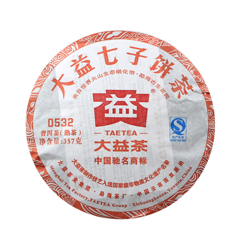 357g Top-grade Menghai Dayi Pu-erh Tea, Ripe Puer Tea Cake