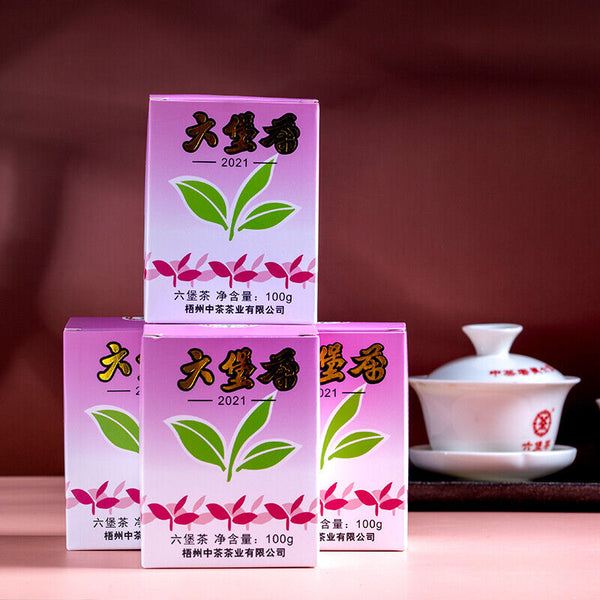 HelloYoung CHINATEA Brand Purple Box Lao Ba Zhong Cha Liu Bao Hei Cha Dark Tea Loose 100g