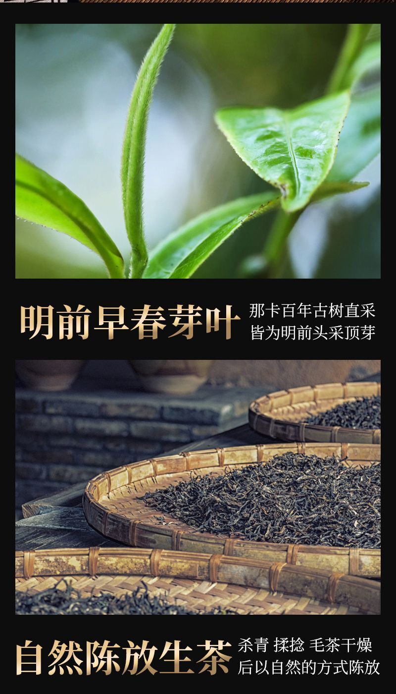 HelloYoung Yunnan Mengsong Na Ka Ancient Tree Naka Pu'er Pu-erh Raw Tea Cake Puer 357g